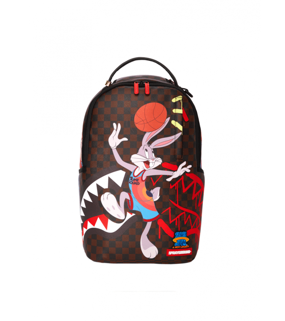 Shop Sprayground Space Jam A New Legacy Checkered Backpack B3831 brown