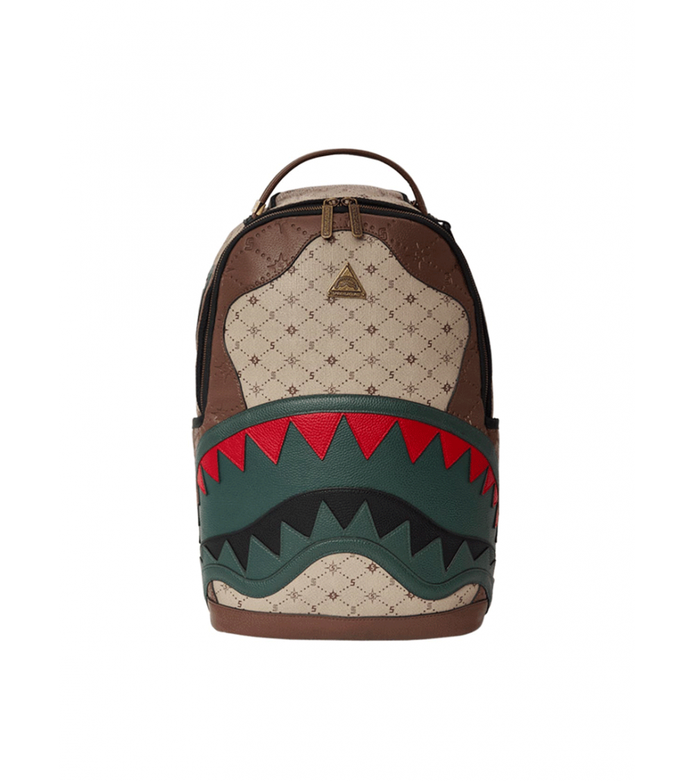 SPRAYGROUND: backpack in vegan leather with carved shark mouth - Brown