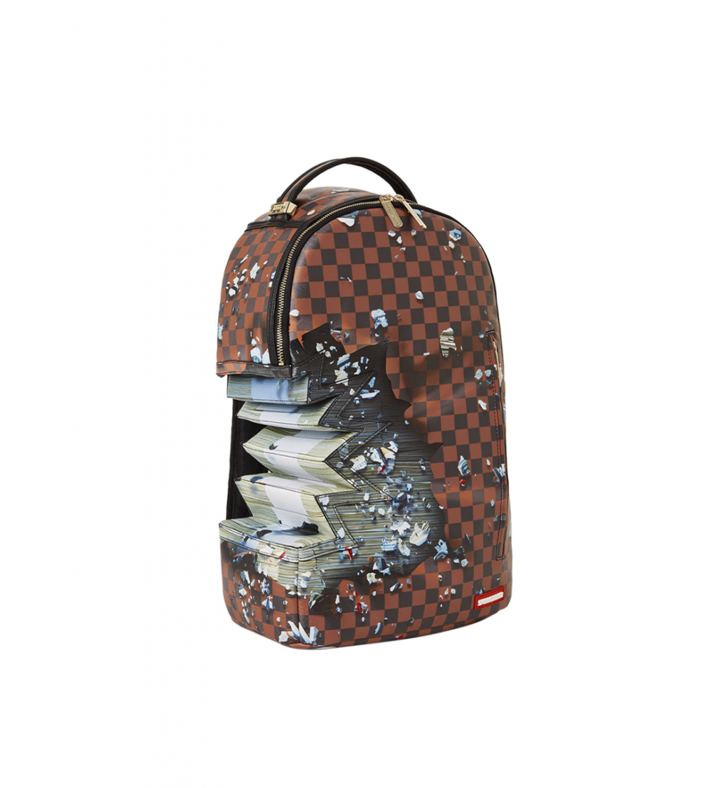 Backpack Sprayground Shark Bite Explosion Brown Unisex
