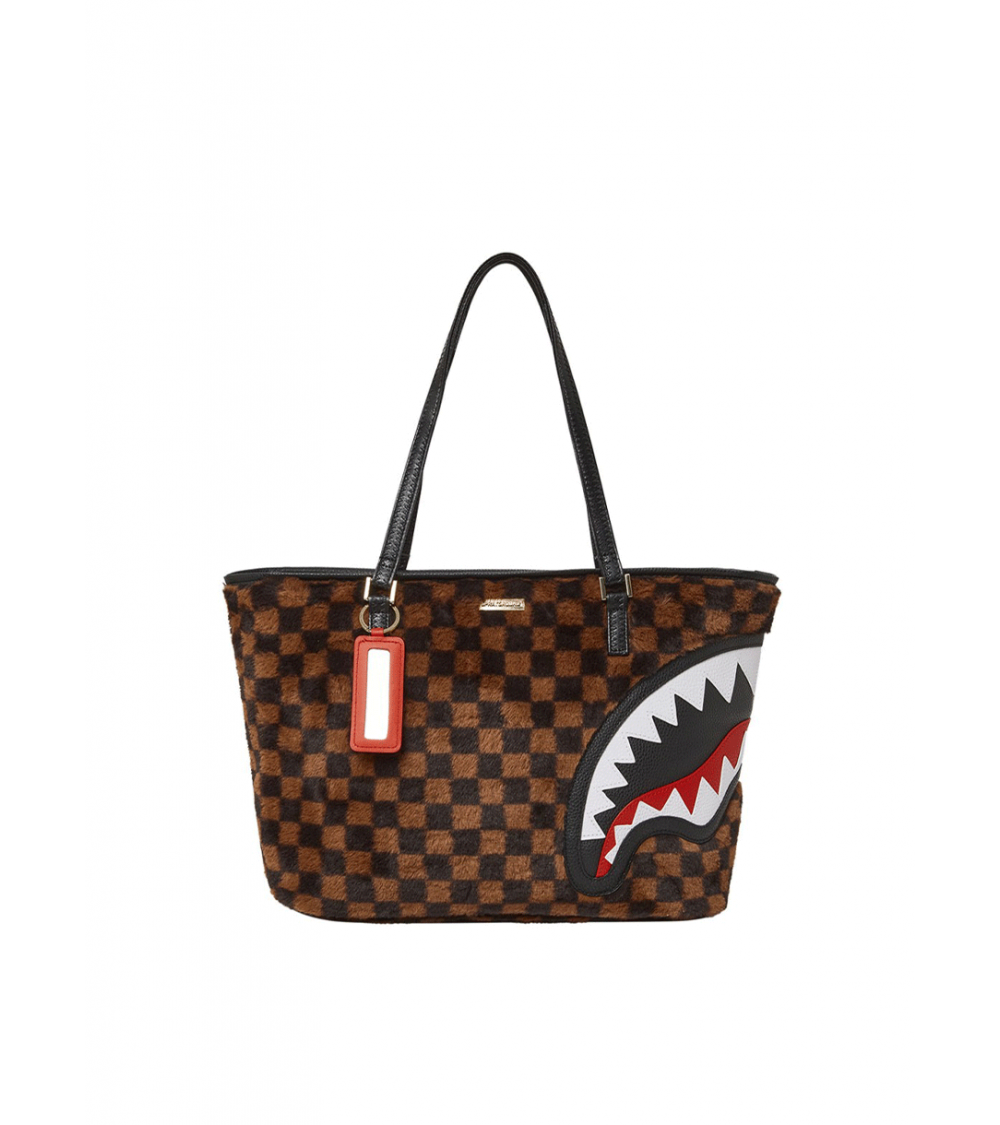 Sprayground Men Fur Sharks in Paris Backpack (Brown)