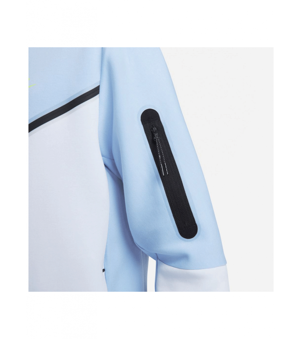 Felpa Con Zip E Cappuccio Nike Sportswear Tech Fleece Celeste Uomo